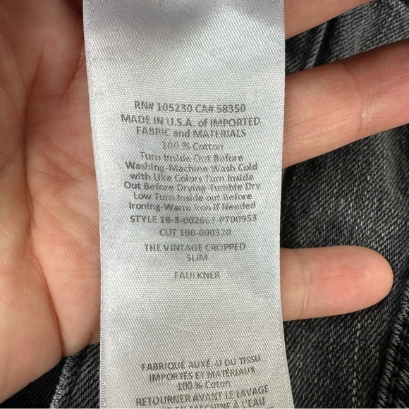 Current/Elliott Jeans 26 The Vintage Cropped Slim Straight Leg Jeans Faulkner - Picture 12 of 15